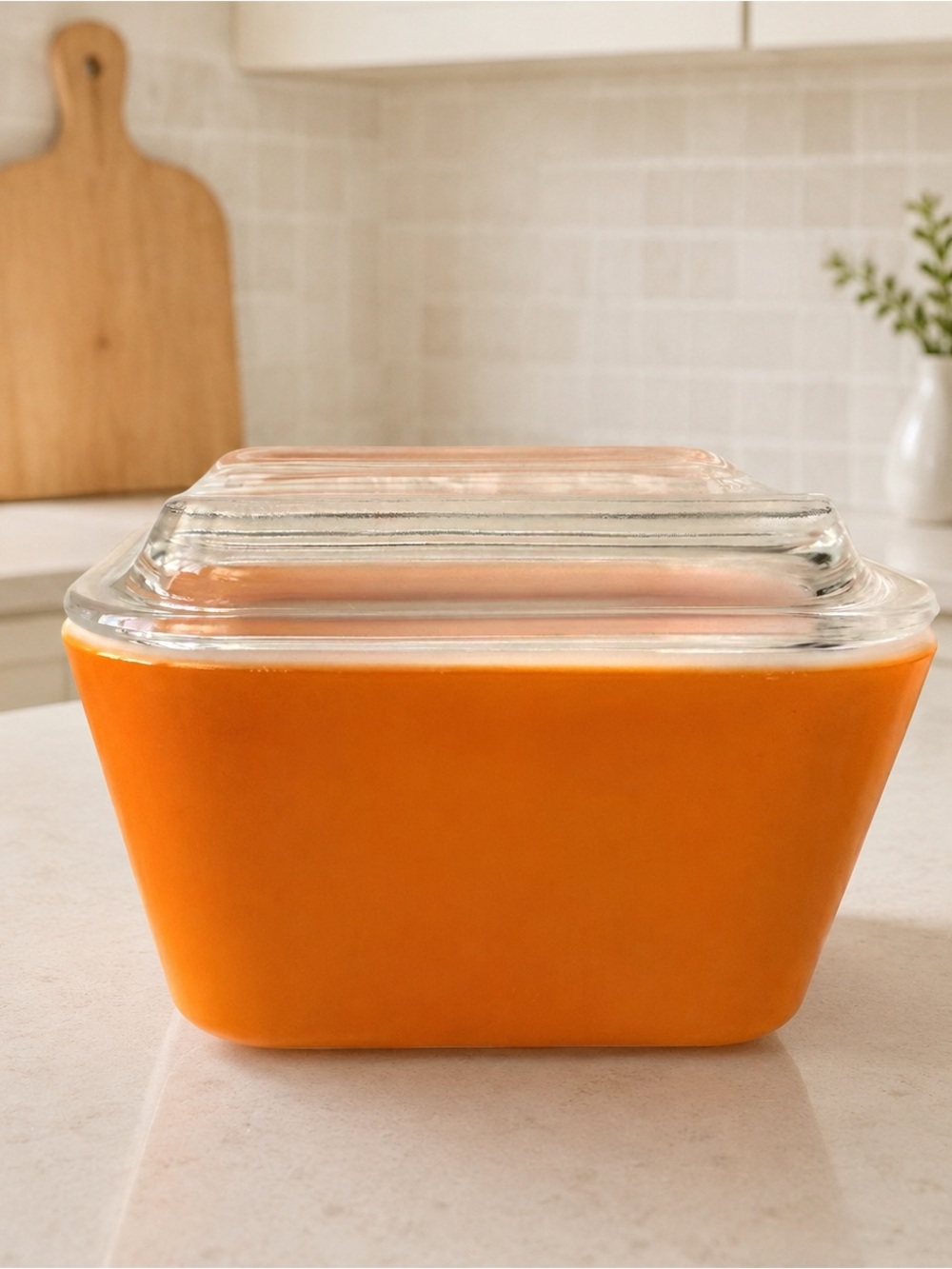 Vintage Pyrex 501-B Orange Fridgie 1.5 Cup Refrigerator Dish 501-C Lid